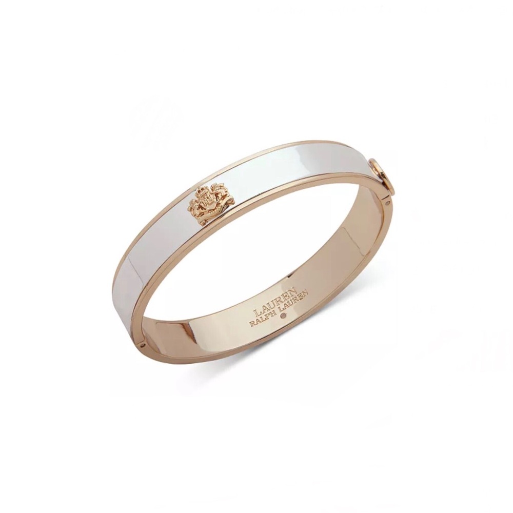 Lauren Ralph Lauren 2-Tone Crest Bangle Bracelet